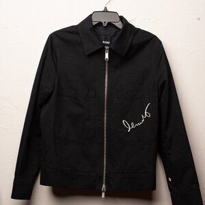 Black Jacket with Embroidered Logo